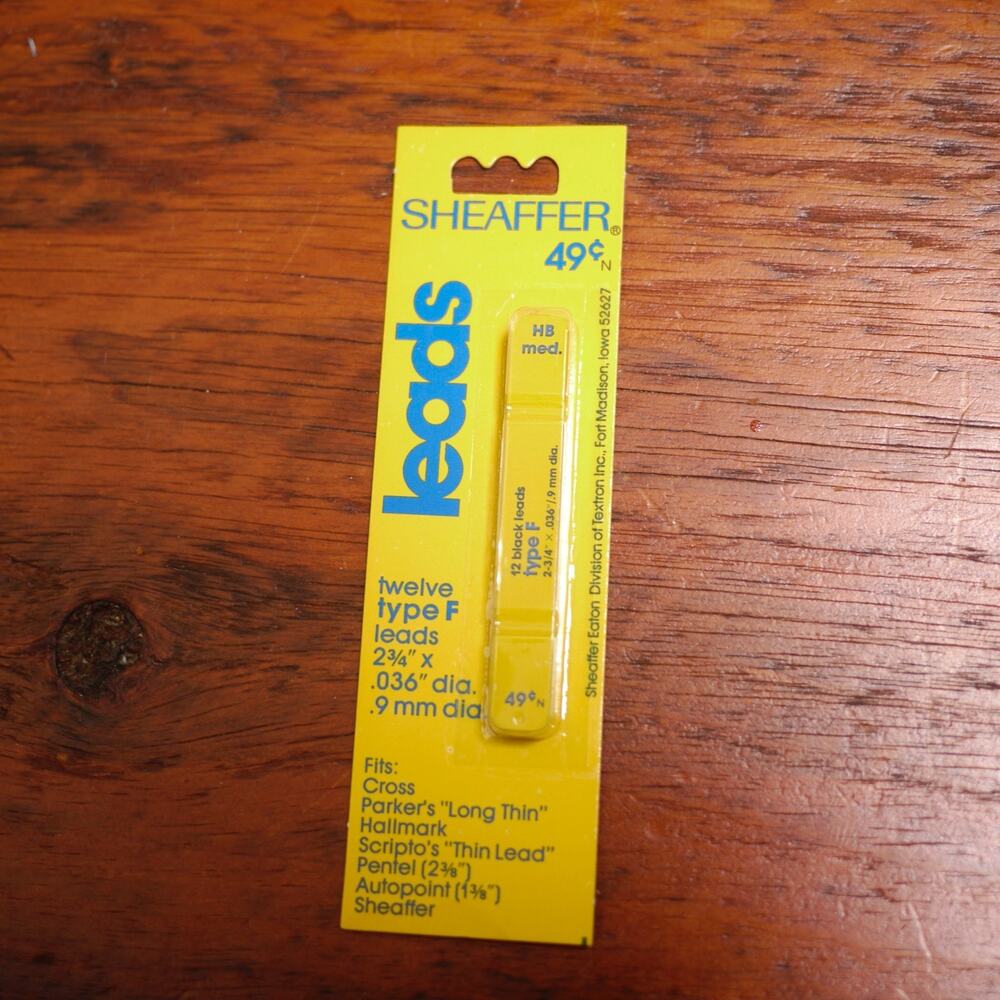 12 Vintage NEW Deadstock SHEAFFER Type F Pencil Leads HB Medium 2.34” x .036”